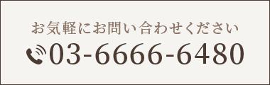 お気軽にお問い合わせください 03-6666-6480